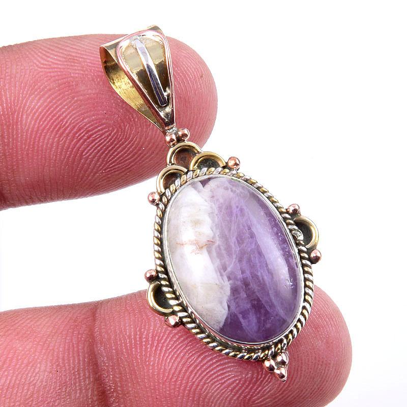 Подвеска из натурального камня Тиффани из стерлингового серебра 925 пробы в двухцветном исполнении 1,50 дюйма i5l61