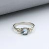 Кольцо с драгоценным камнем голубой топаз, дизайнерское кольцо ручной работы, эффектное кольцо, женское кольцо, подарок для нее, серебряные украшения
