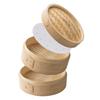 Carbonized Bamboo Steamer Set of 2 Bodies and 1 Lid 21cm Steamer Steamer with 30 Sheets of Paper Specifically for steamer_TMTS-P-2121