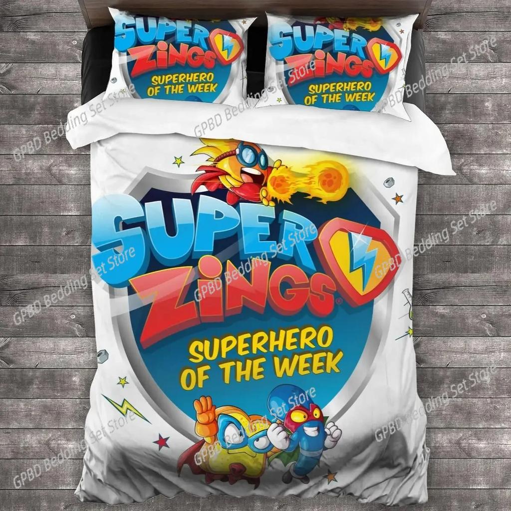 Super Zings 3D НОВЫЙ Пододеяльник Наволочка Комплект Постельного Белья Взрослый Мальчик Девочка Спальня Декор Дети Односпальный Двуспальный Большой