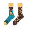 Asymmetric Cartoon Mid-Calf Cotton Socks for Men and Women - Trendy European & American Fashion