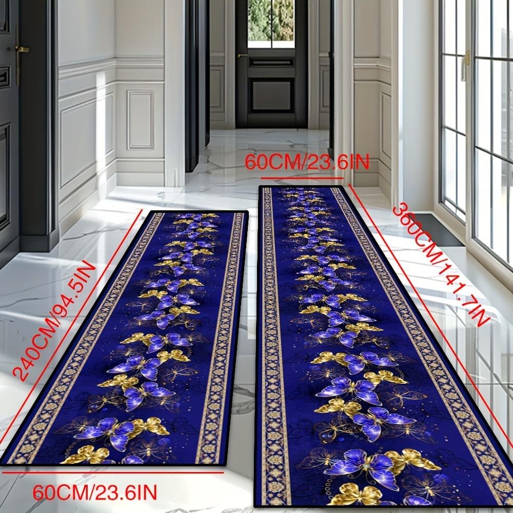 Light Luxury Butterfly Long Strip Carpet, Non Slip And Wear-Resistant, Foyer Entrance Mat, Kitchen Decorative Floor Mat