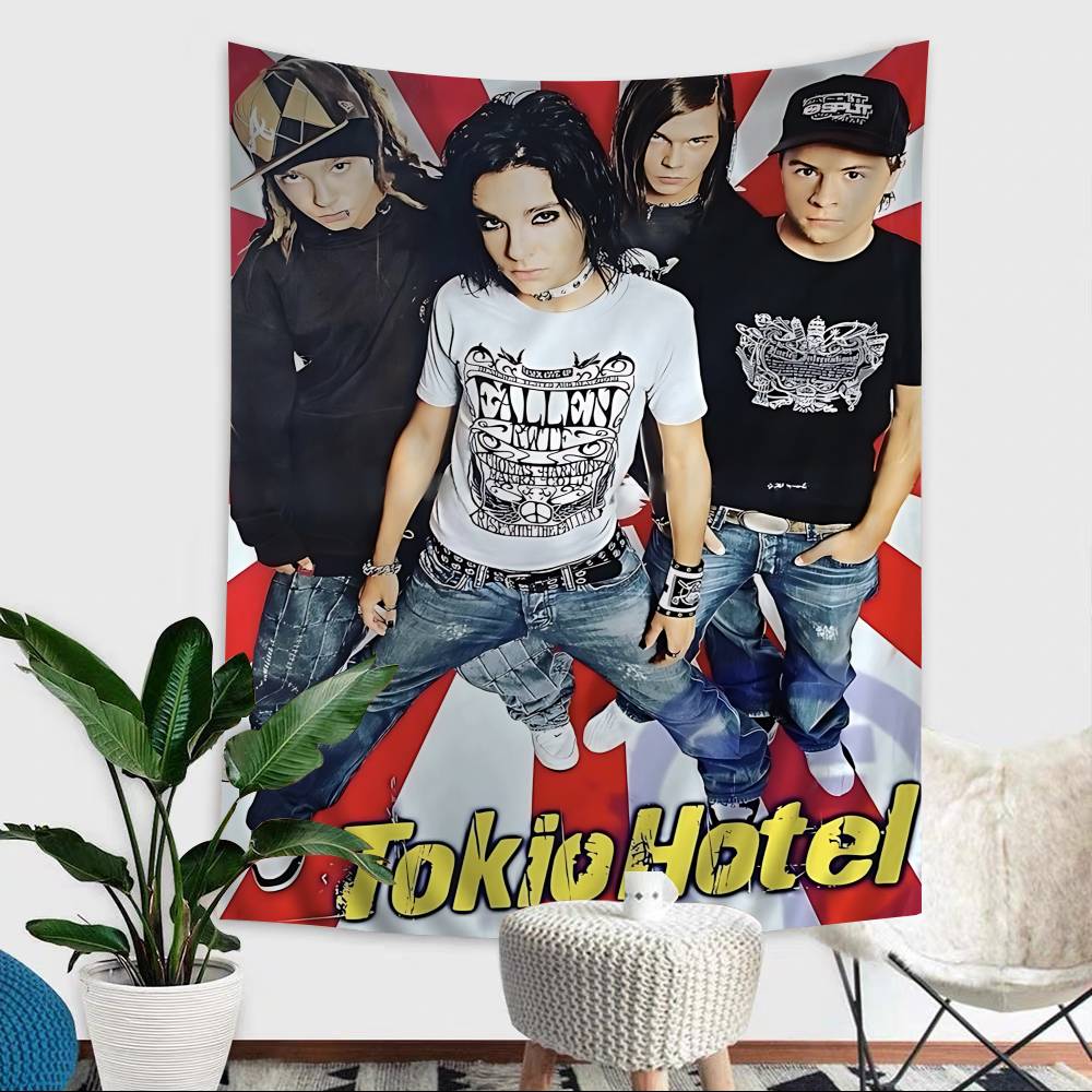 Поп-рок группа Tokio Hotel Настенный гобелен с чартом Для гостиной Дома Комнаты в общежитии Декор Искусство Домашний декор
