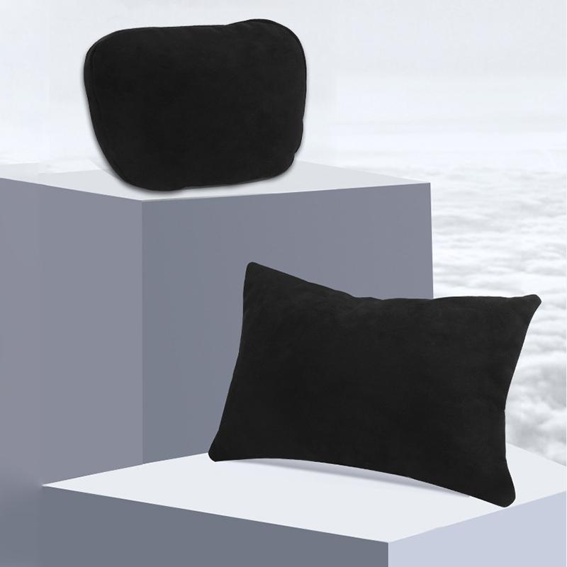 Для Tesla Model 3 Y Флокированная/кожаная подушка для шеи на сиденье автомобиля, мягкая подушка с эффектом памяти, подголовник, поясничная поддержка, универсальная