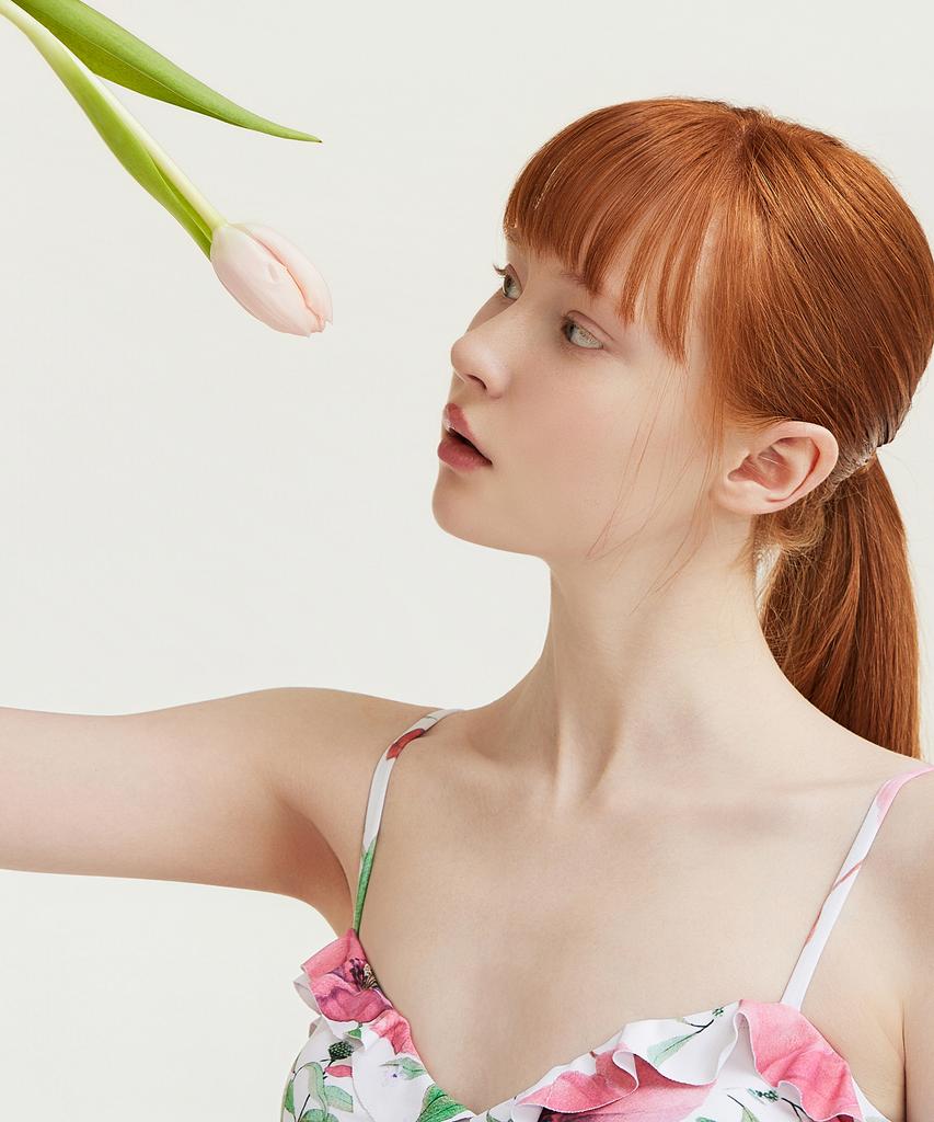 Монокини Ageunel Flora_Персиковый