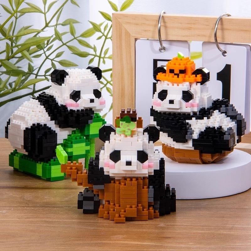 Творческий DIY сборный животное милый мини китайский стиль животное панда строительный блок развивающие игрушки для мальчиков для детей модель кирпичи