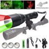 White/XPE Green/Red/IR Flashlight Led Tactical Night Hunting Flashlight Torch Weapon Gun Light+Remote Switch+18650+USB Charger