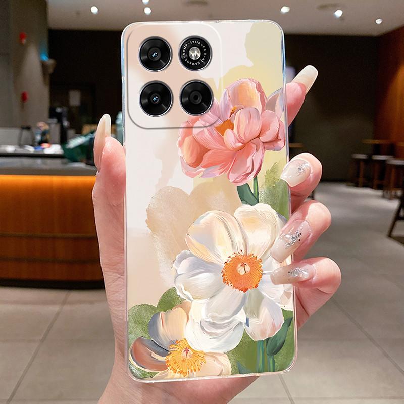 Phone Case For Motorola Moto G67 / Moto G77 Capa Coque Butterfly Bow Protective Casing Transparent Soft Silicone TPU Cover Funda