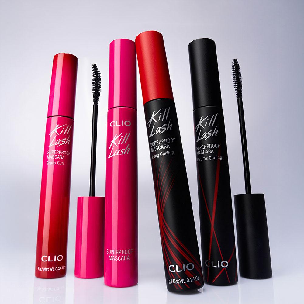 CLIO Kill Lash Superproof Mascara 001 Long Curling (2pcs), Korean