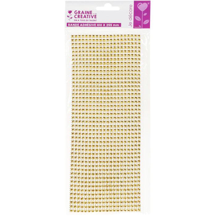Graine créative Самоклеящаяся стразовая пластина 10 x 25 см Золотая