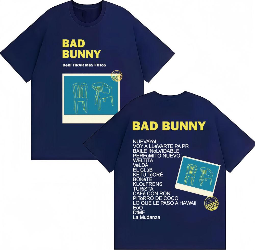 Bad Bunny Debi Tirar Mas Fotos Album 2026 Tour Tshirt Unisex Women Fashion Hip Hop T Shirts Cotton Oversized Casual Short Sleeve