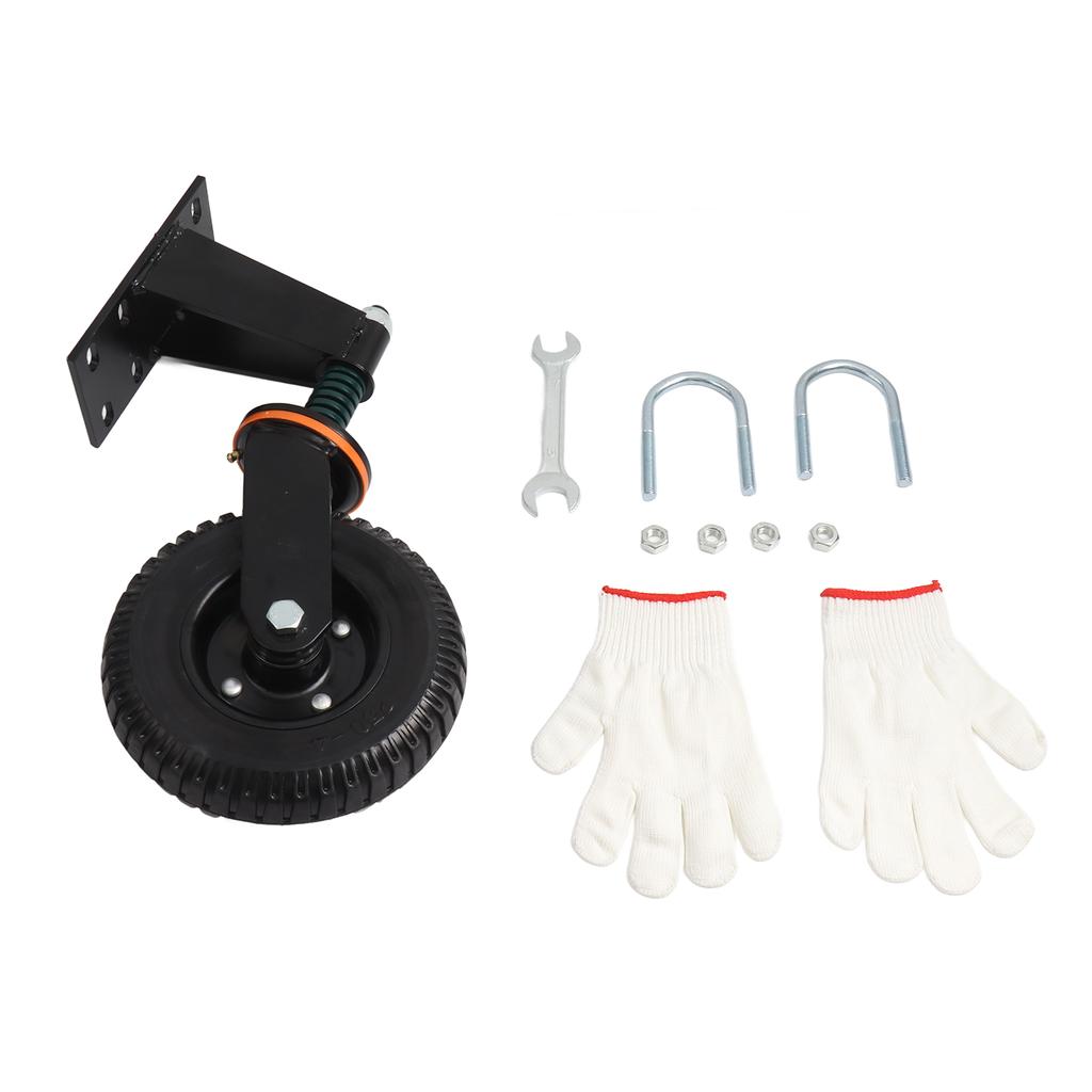 Fence Gate Wheel Shock Absorption Spring Loaded Universal Rubber Caster for Various Terrains 600lb