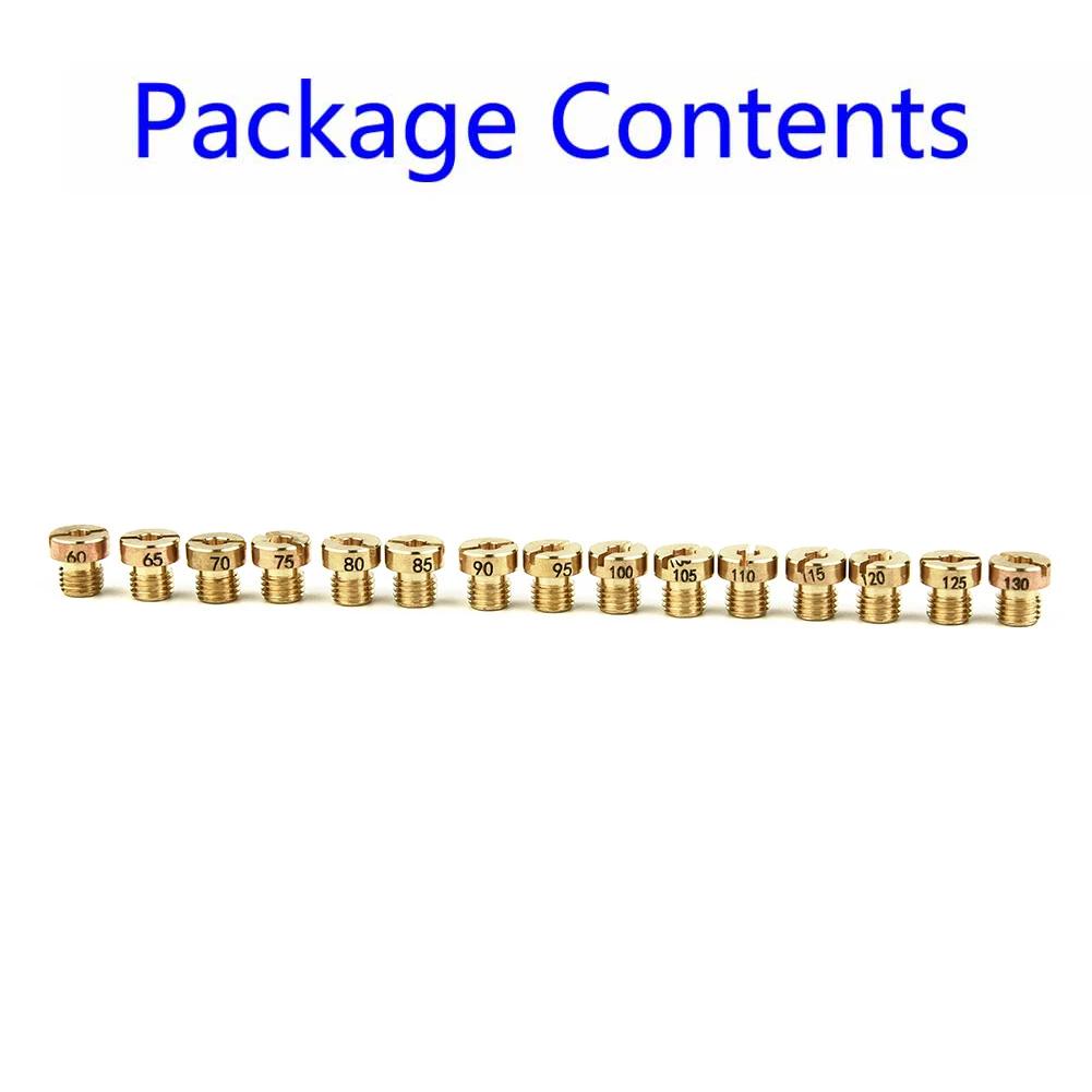 15x Main Jet Set for Dellorto Carburetors M6 Size Tuning Kit with 60/65/70/75/80/85/90/95/100/105/110/115/120/125/130 Nozzles