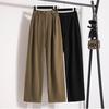 2023 Большие размеры длинные брюки женские эластичные свободные винтажные однотонные хлопковые свободные длинные брюки с высокой талией повседневные женские базовые большие брюки