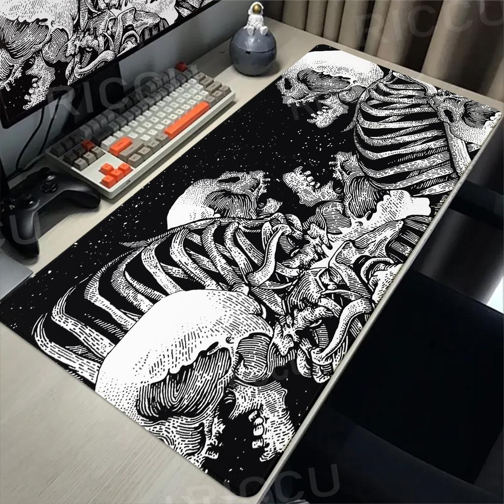 Black White Skull Gaming Mouse Pad Large Mousepad XXL Table Mat Anti-slip Keyboard Accessories Office Laptop Desk Mats Gamer Rug