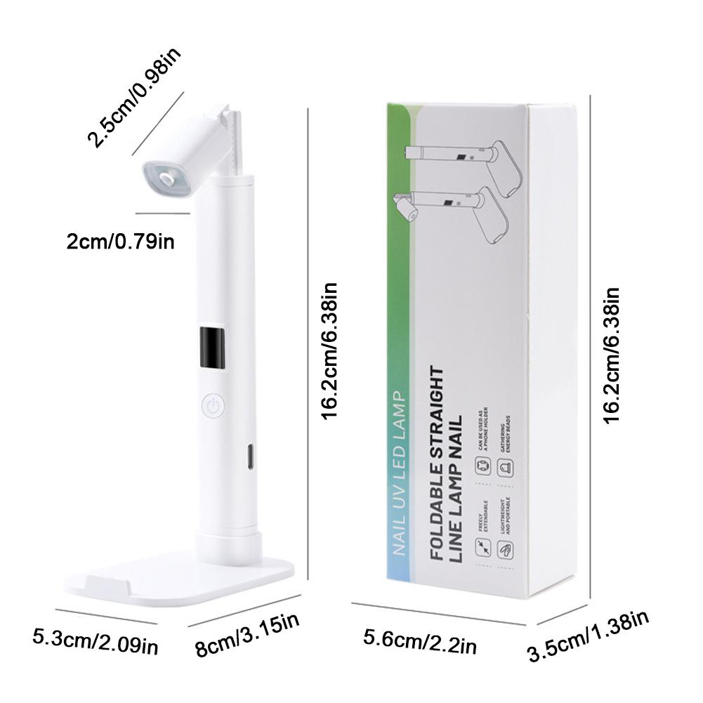 Портативная лампа для нейл-арта, ручная, с плоской головкой, перезаряжаемая версия, выдвижной кронштейн для лампы с плоской головкой, лампа для фототерапии ногтевой пластины