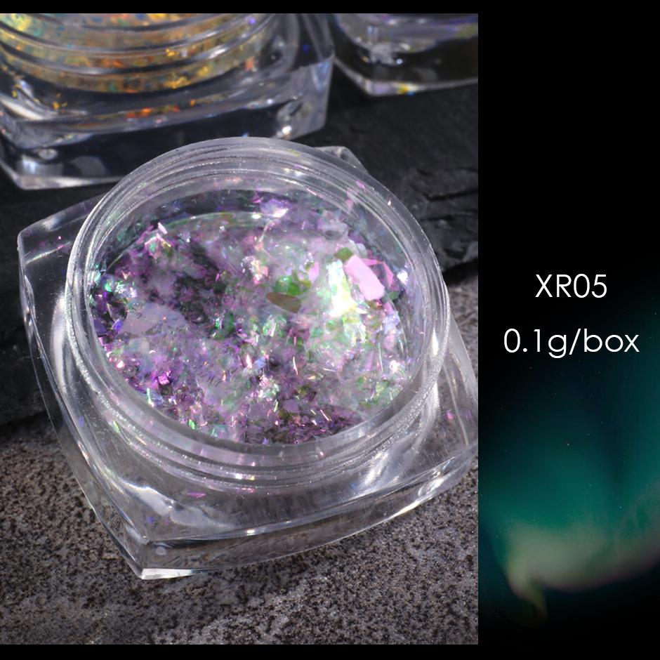 1 коробка Aurora Opal Flakes, блестящие блестки для ногтей, блестящие пайетки, украшение для дизайна ногтей