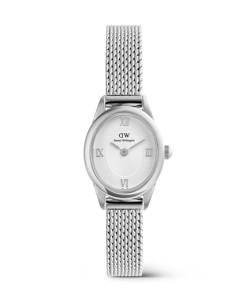 Danielwellingteon Ophellia Mini Silver Mesh Oval Women'S Daily Wristwatch