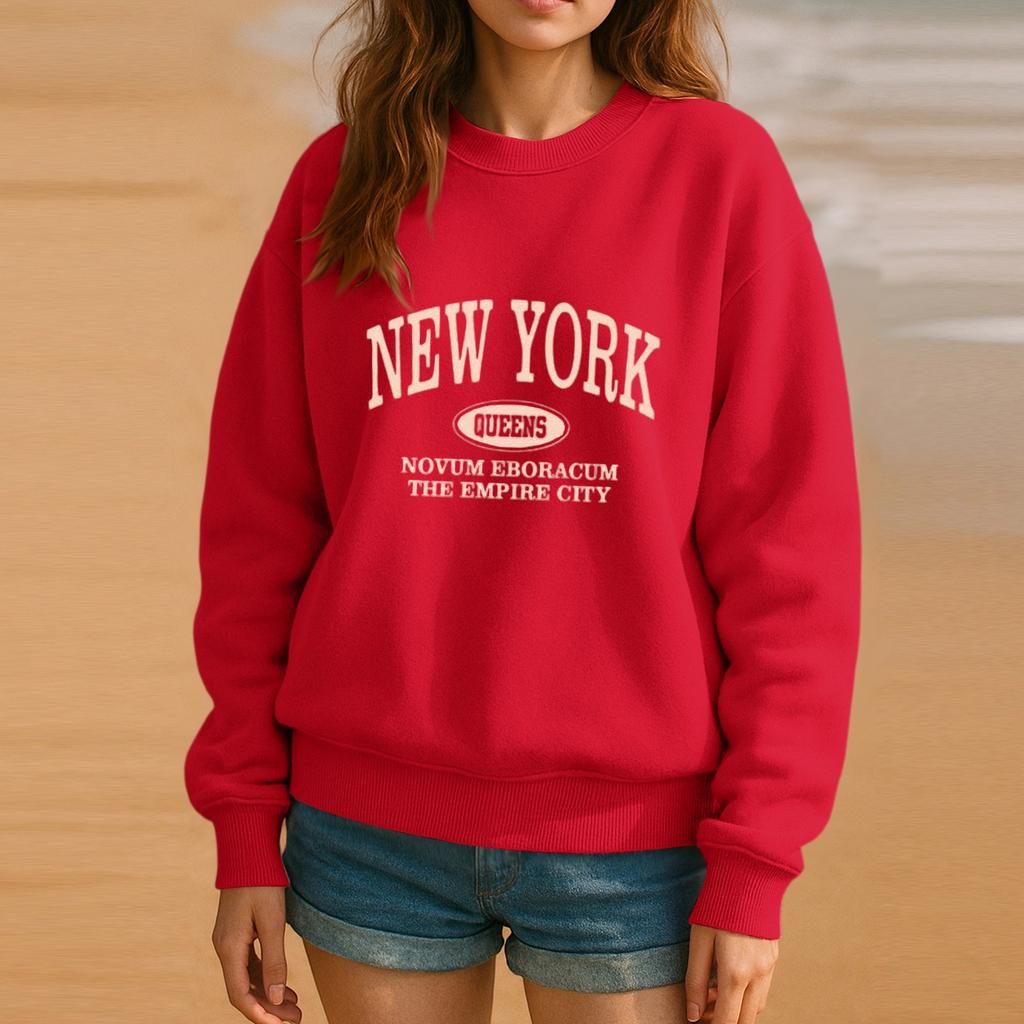 Толстовка с круглым вырезом для женщин, осенние графические толстовки для отпуска с длинным рукавом и заниженной линией плеч