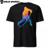 Abstract Colorful Silhouette Hockey Player Unisex T-Shirt Short Sleeve Sport Tee