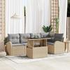 VidaXL 6-Piece Garden Sofa Set with Beige Cushions In Poly Rattan 3348646
