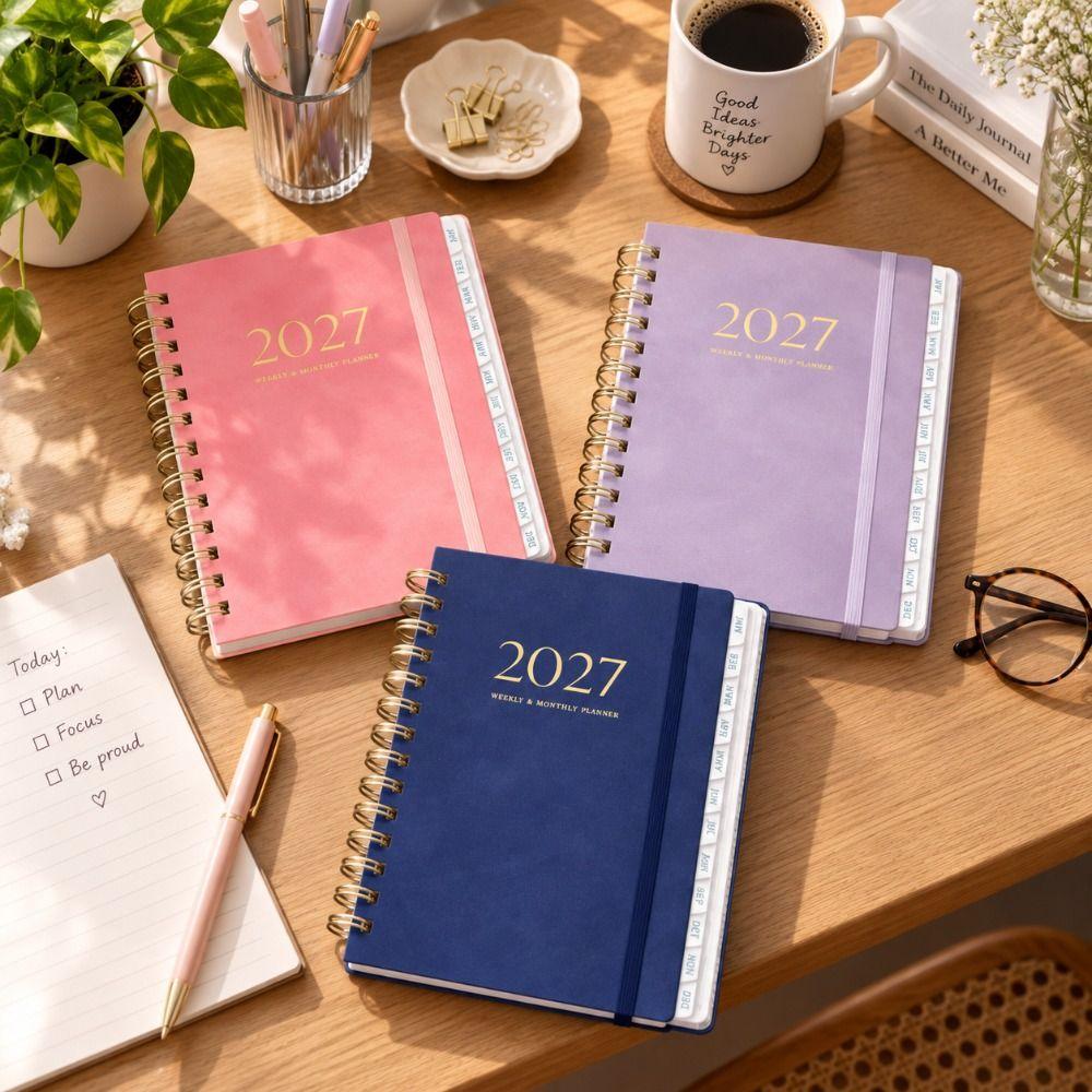 Paper Annual Planner Book Spiral Binding Spiral Notebook New 2027 Planner Notebook Daily Planning