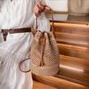 Клетчатая сумка-ведро в корейском стиле - Девичья свежая пляжная отпускная сумка через плечо и на плечо
