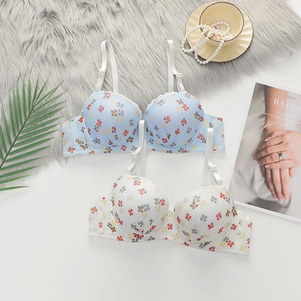Женский бюстгальтер с цветочным принтом Converge, регулируемый, дышащий, пуш-ап, стальное кольцо, бюстгальтер, удобный топ-бралетт