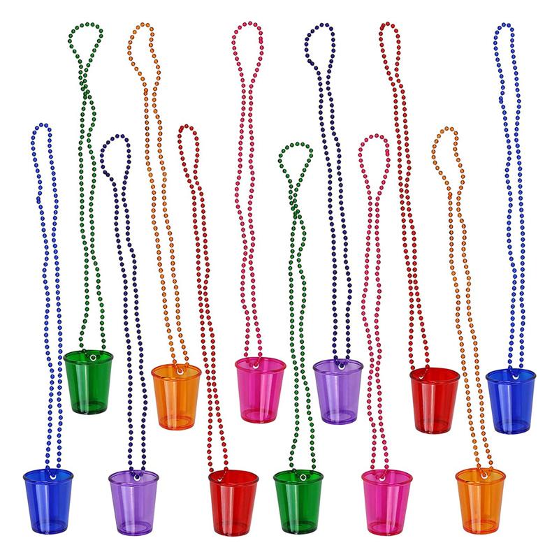 12 шт. Свадебное ожерелье из цепочки и бусин из стекла S, маленькие бокалы для вина, ожерелье для мальчишника, свадебный душ