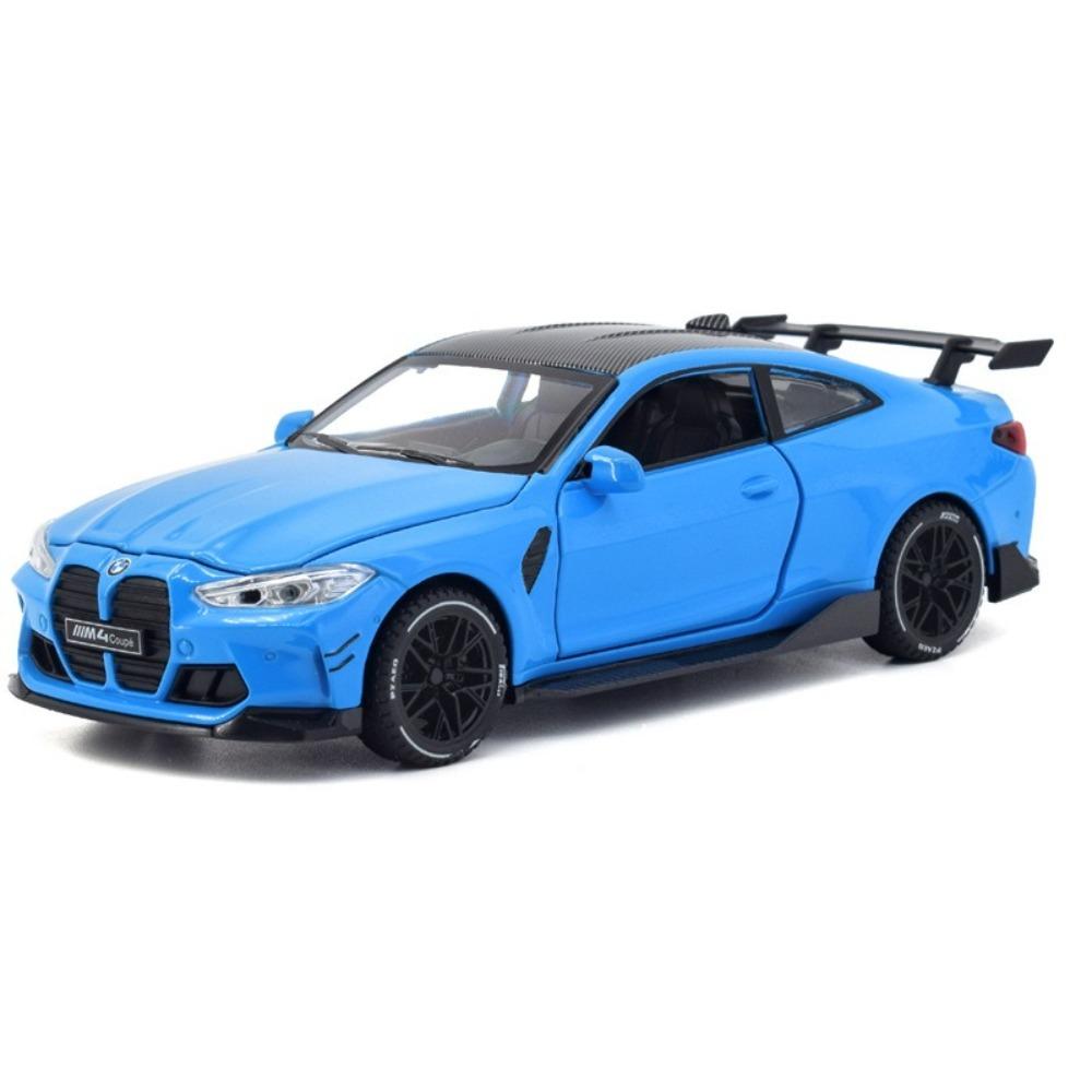 1/32 BMW M4 Coupe Sports Car Alloy Die Casting Metal Model Sound & Light Pull Back Toy Trendy Collect Ornament Boys Toy Present