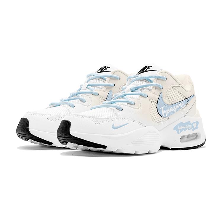 Nike Air Max Fusion Treasure Girl Сетчатая, Кожаная Коробка для Обуви Низкие Повседневные Туфли Женские Синий Белый CJ1671-100(TeamS-CJS-BOX)