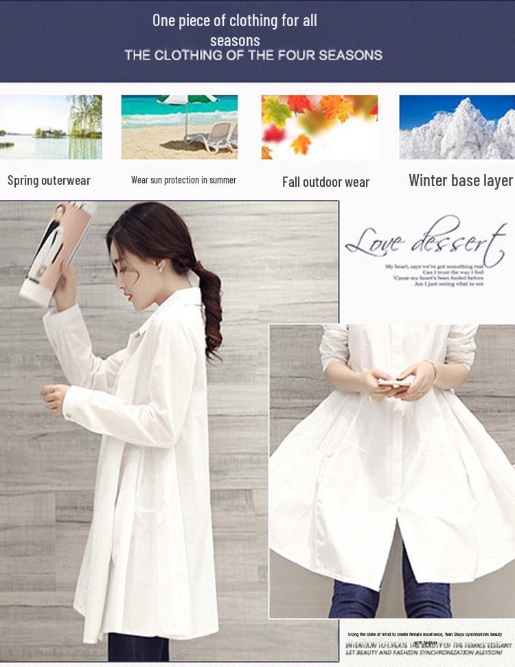 Women's 2025 Spring/Summer Loose-Fit Long Sleeve White Shirt: Trendy Korean Style, Versatile Oversized Design