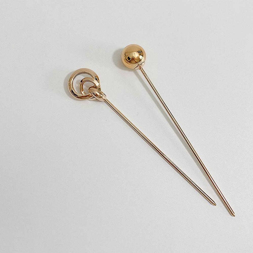 Hair Round Ball Simple Hollow Temperament Metal Hairpins Hair Fork Hair Sticks Hair Accessories