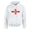 Sweat à capuche - PIXELFORMA - Drapeau de Guernesey - Белый - Длинные маншки - Col capuche