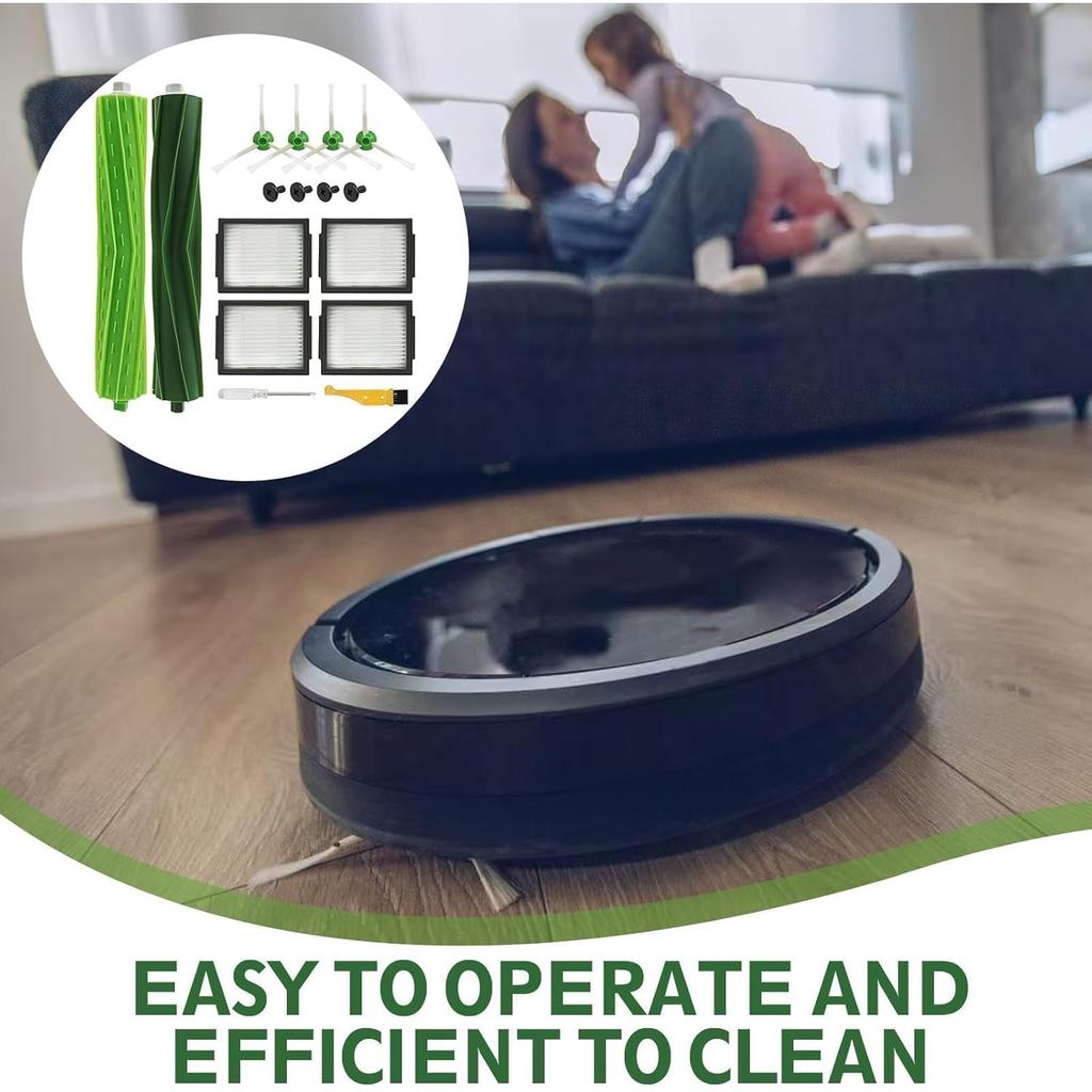 Запасные части для iRobot Резиновый ролик для iRobot, Запасные части для пылесоса Высокоэффективный комплект сменных щеток и фильтров для iRobot Roomba