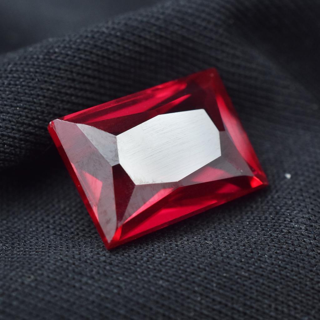 Natural Red Ruby 9.45ct Emerald Cut Certified Loose Gemstone