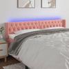 VidaXL LED Headboard Bedroom Furniture Double Bed Accessory Head of Bed Frame Interior Pink 3123637