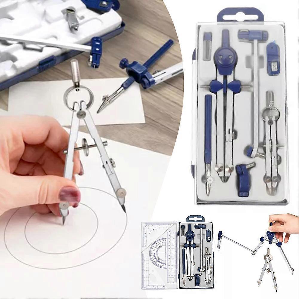 Premium Geometry Compass Set with Protractor - Precision Drawing Tools for Students, Engineers, and Artists