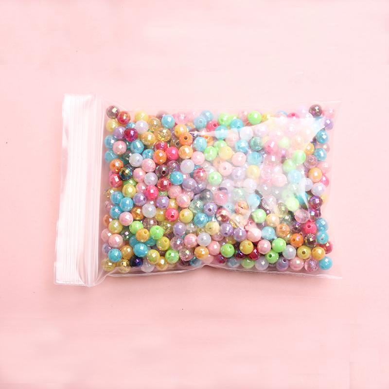 500 шт. DIY Ювелирные аксессуары Многогранные шарики AB Яркий цвет 6 мм Акриловые Креативные DIY Аксессуары