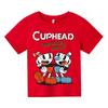 2025 Детская милая одежда cuphead Детская летняя модная футболка Футболки с мультяшным принтом для маленьких мальчиков Повседневные топы с коротким рукавом для малышек
