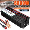 4USB 6000 Вт Солнечные автомобильные инверторы ЖК-дисплей DC12/24 В в AC 110 В/220 В Модифицированная синусоида Преобразователь напряжения Автомобильный адаптер