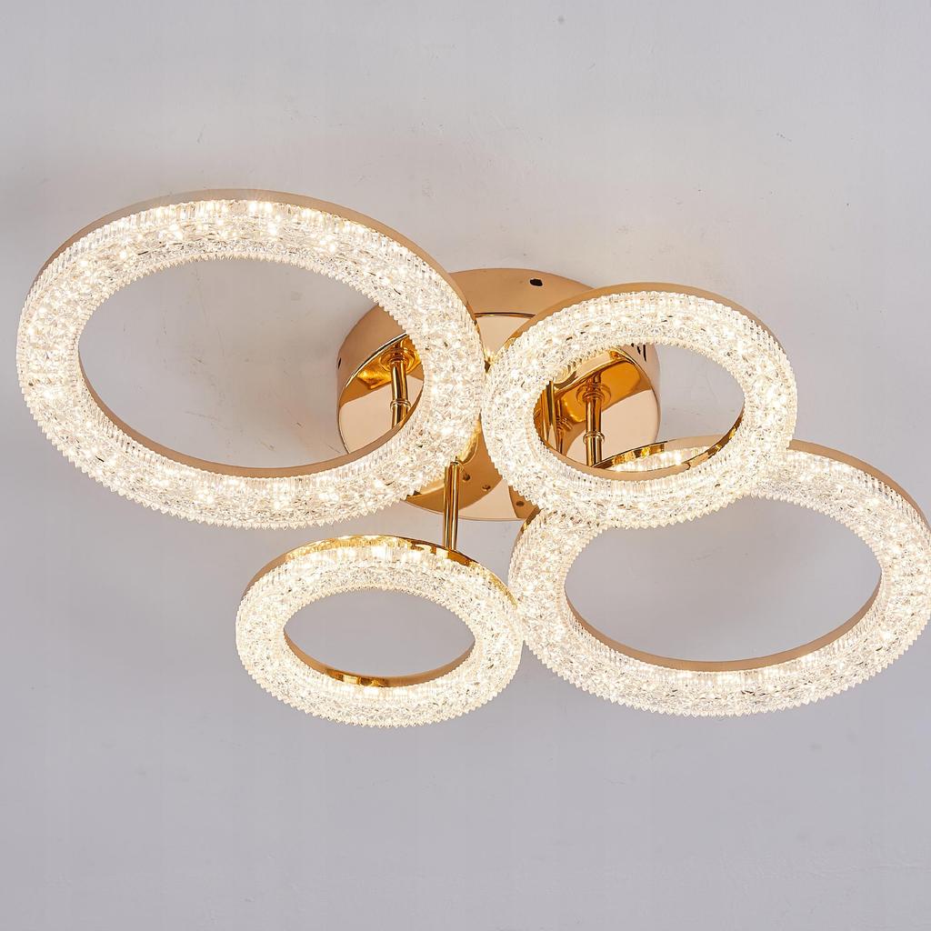 Glamour Crystal Ceiling Lamp Hanging Chandelier Ceiling LED + Remote Control 61W