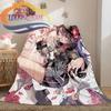 Adventure Game Genshin Impact Cartoon Flannel Blanket Cozy Bed  Lightweight Soft Throw  Sofa Quilt for All Seasons