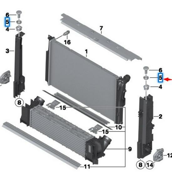 BMW 1 & 3 Series F20/F30 Radiator Rubber Sleeve