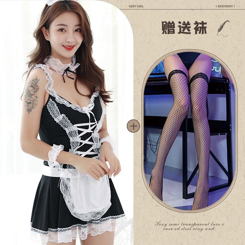 Sex lingerie pure desire cosplay maid suit apron battle suit suspender uniform seduction sexy maid suit