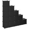Shelving System with 15 Cubes Black PP