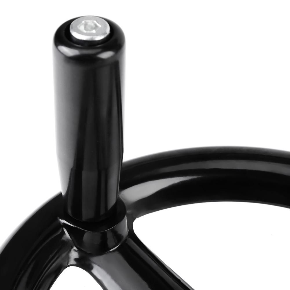 1 шт. Черный 3-спицевый пластиковый маховик с вращающейся ручкой для фрезерного станка