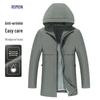 Мужское тренчкот средней длины с капюшоном в стиле business casual