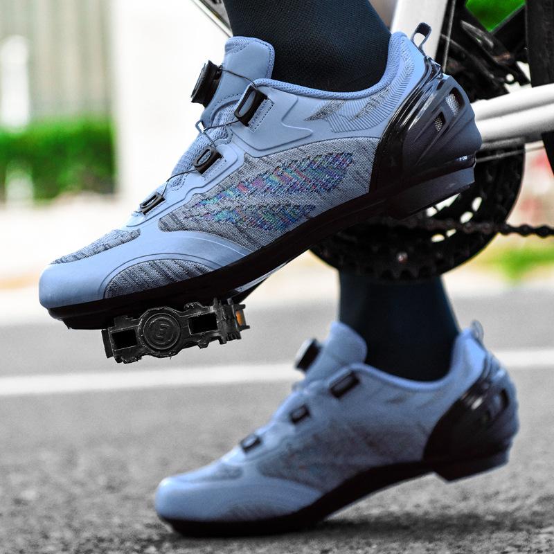 Foreign Trade Mesh Breathable Bicycle Shoes Cycling Shoes Men and Women Road Bike Lock Shoes Mountain Bike Shoes