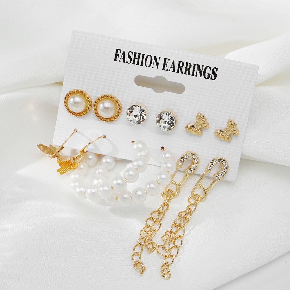 Бохо Металлические Акриловые Геометрические Серьги Набор Серьги-гвоздики Серьги-кольца Модные Ювелирные Изделия Для Женщин